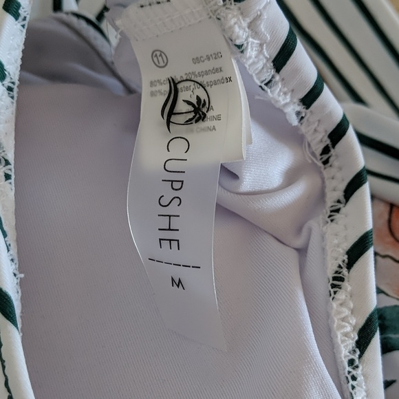 • Cupshe • NWT Stripes and Floral Print Swim Suit - Picture 2 of 4